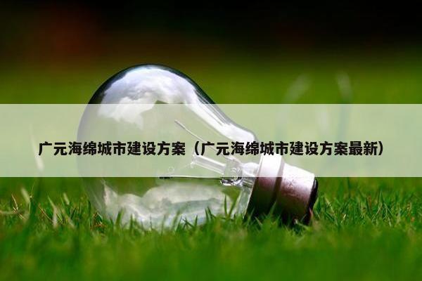 广元海绵城市建设方案（广元海绵城市建设方案最新）