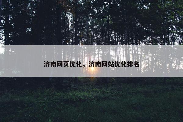 济南网页优化，济南网站优化排名