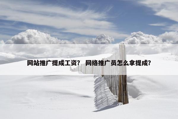 网站推广提成工资？ 网络推广员怎么拿提成？